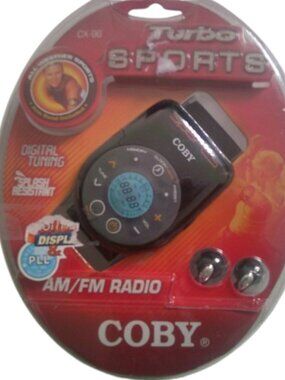 Coby CX-96 Turbo Sports AM/FM Radio w/ Headphones All Weather New